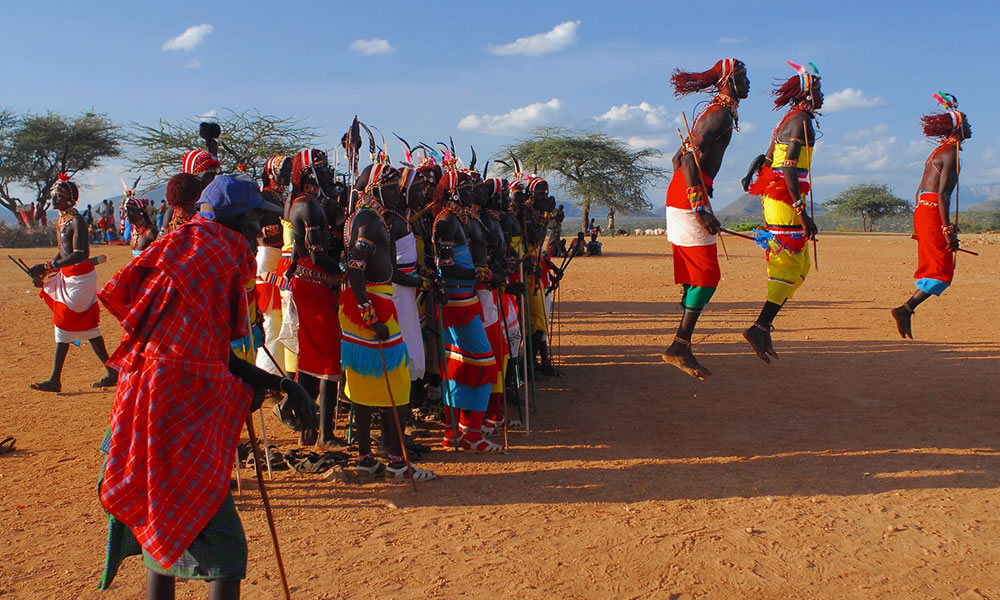 A cultural dance treat by Masai in Kenya